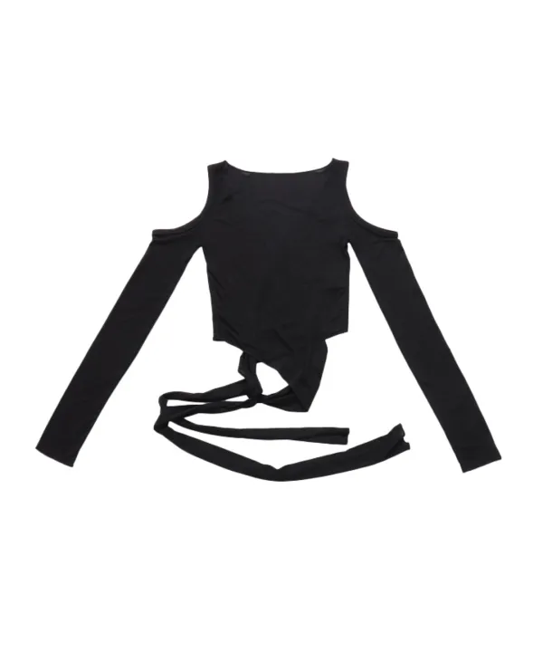 TIE TENCEL BOLERO CARDIGAN BLACK