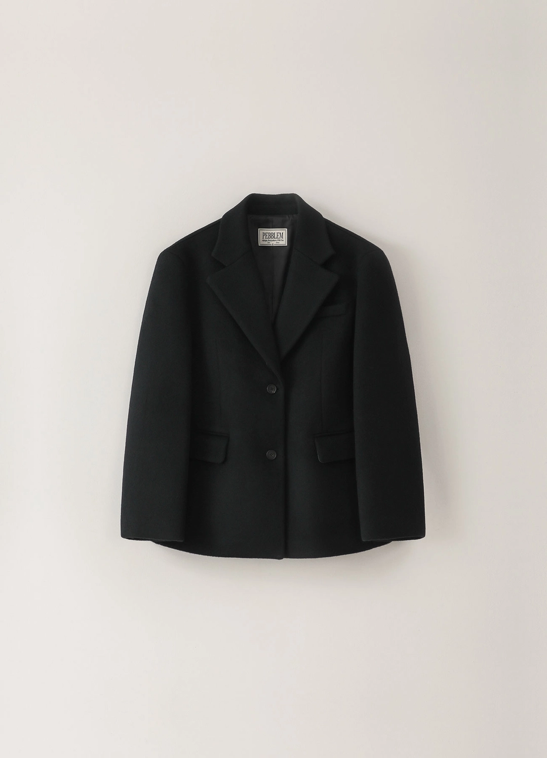 페블엠 3RD / Wool Collar Oversized Jacket - Black 상품 이미지 1