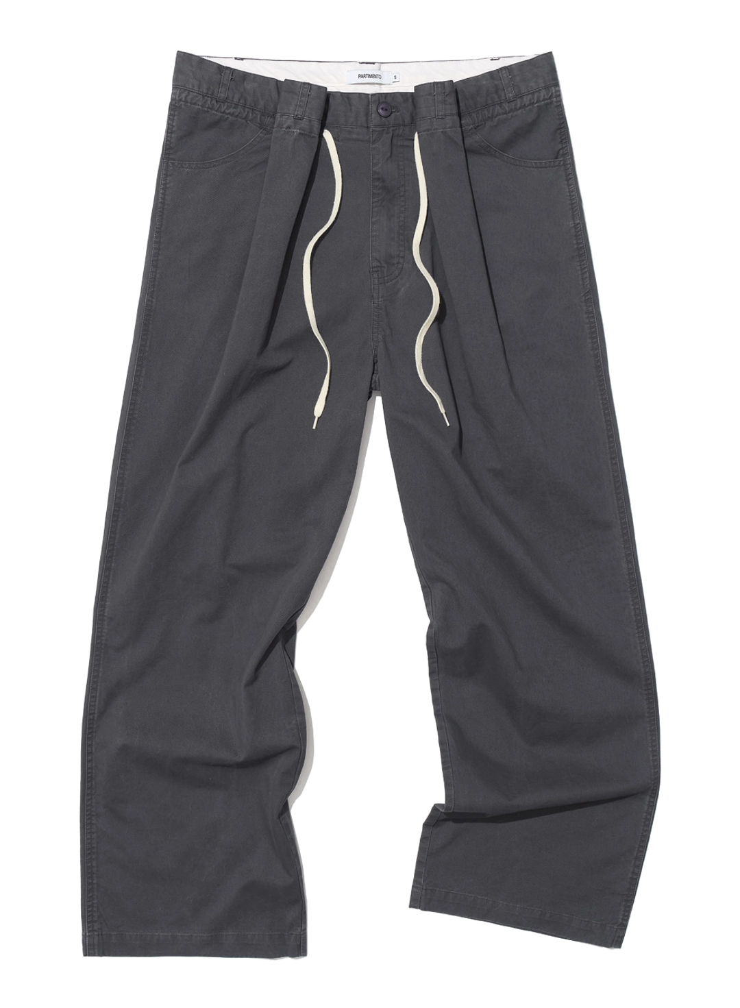 파르티멘토 [WOMEN] WASHED DRAWSTRING CHINO PANTS_CHARCOAL 상품 이미지 1