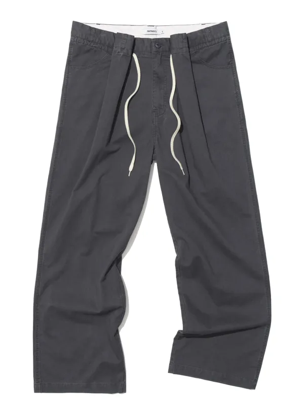 [WOMEN] WASHED DRAWSTRING CHINO PANTS_CHARCOAL