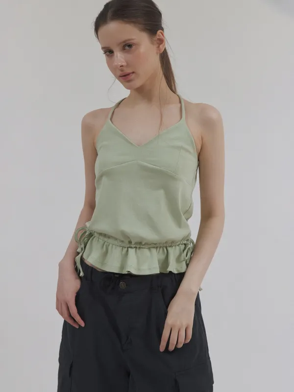 peplum halter top (mint)