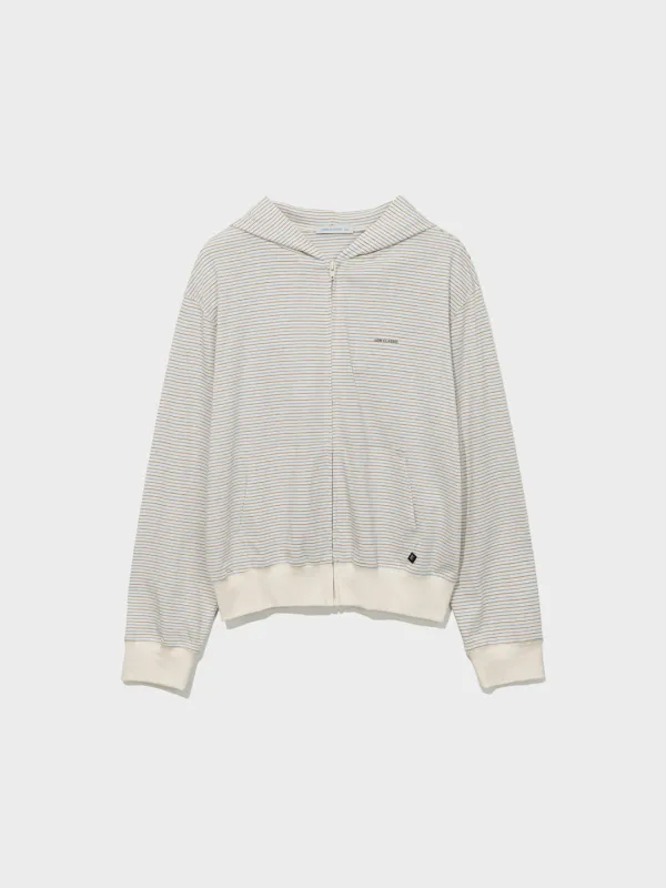 [7/28 예약배송] Lc Striped Zip-Up Hoodie_Ivory