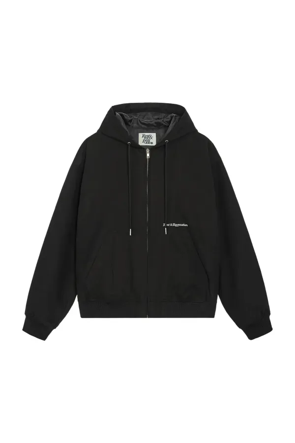 COTTON HOOD JACKET - BLACK