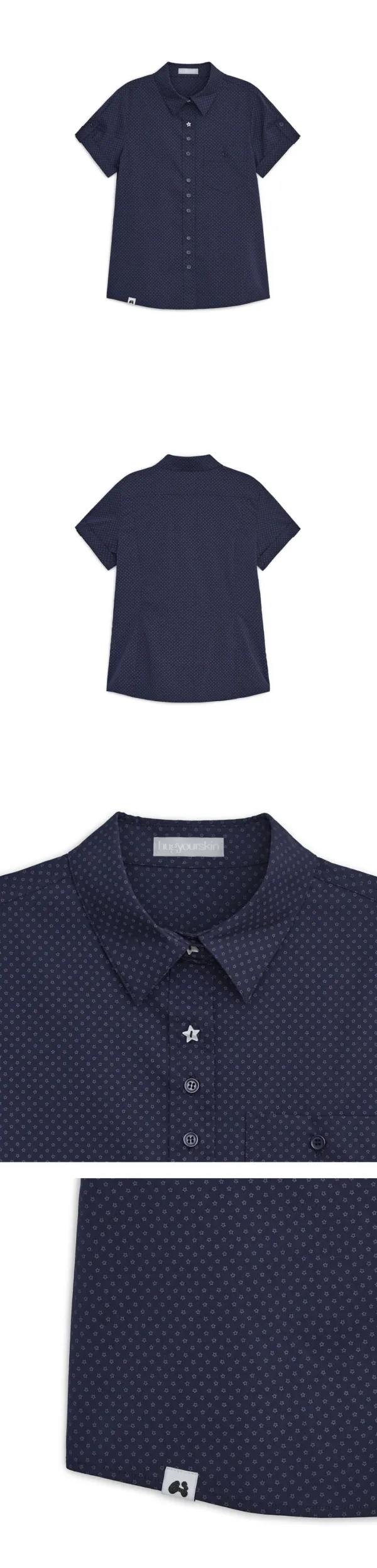 Star flap shirts (Navy)