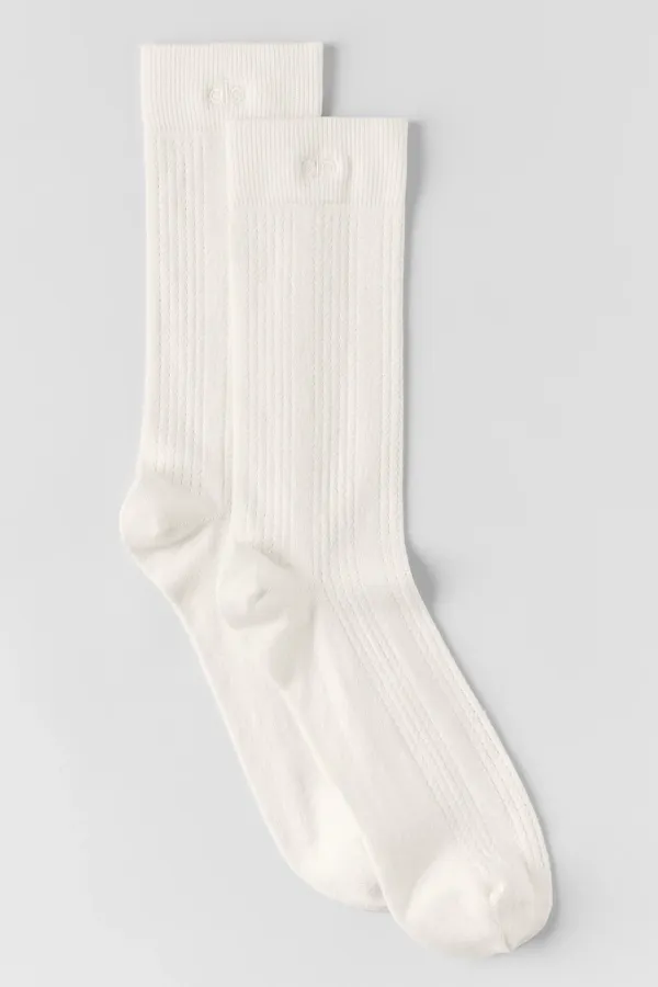Cashmere Mesh Sock - Ivory