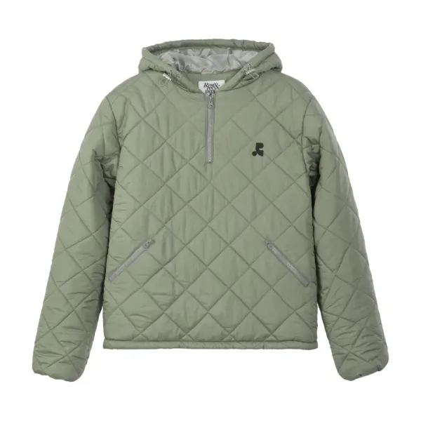 QUILTED HOODIE - KHAKI
