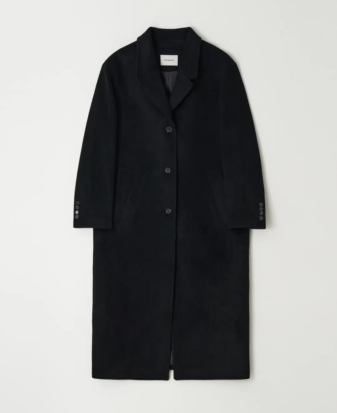 스텝어라운드 Merino Wool Oversized Long Single Coat_BLACK 상품 이미지 2