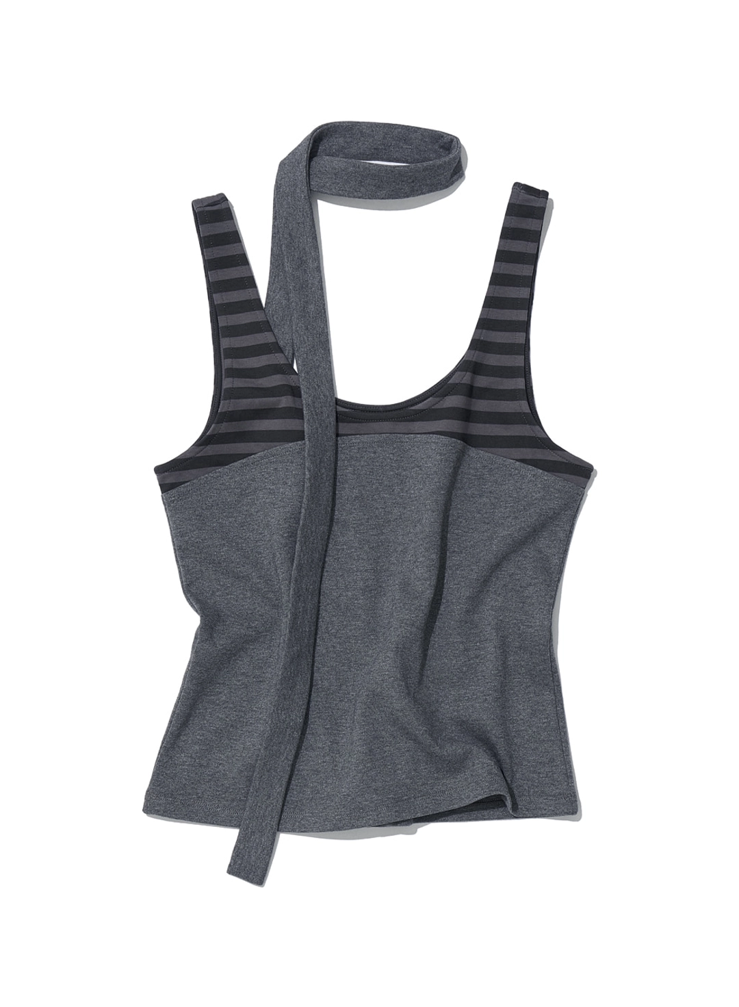 파르티멘토 [WOMEN] DETACHABLE TIE-NECK SLEEVELESS TOP_CHARCOAL MELANGE 상품 이미지 1