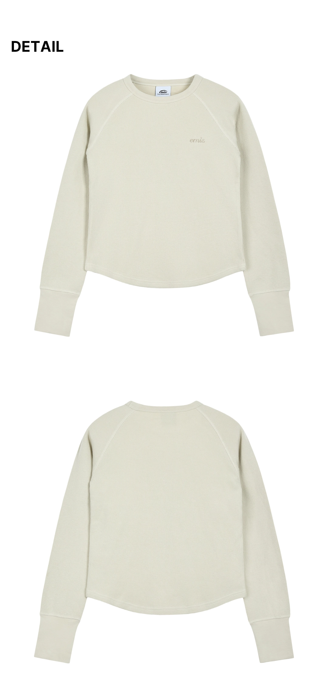 이미스 (W) WAFFLE RAGLAN LS T-SHIRT-BEIGE 상품 이미지 1