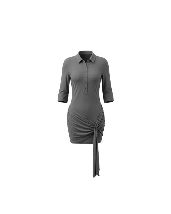 Mellow tie dress - Charcoal