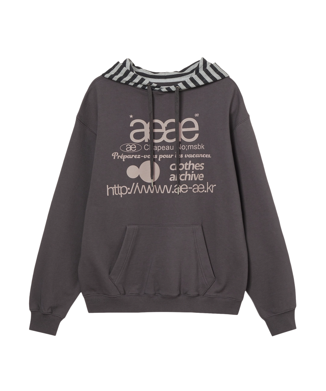 에이이에이이 WEB LOGO LOOSED HOODIE [PURPLE CHARCOAL] 상품 이미지 1