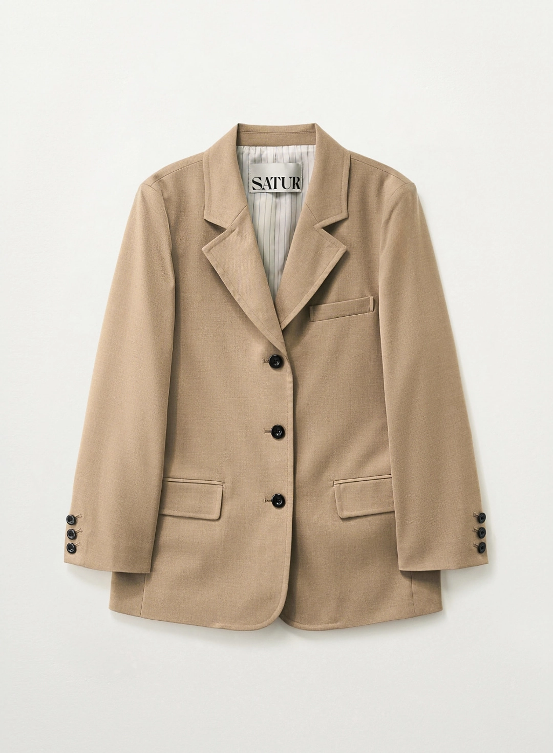 세터 (W) 3-Button Single Blazer - Beige 상품 이미지 1