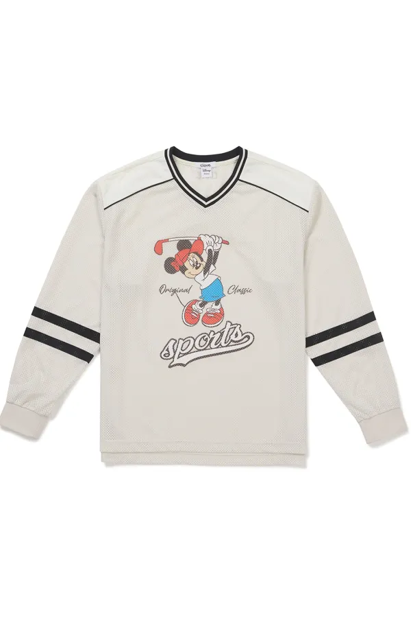 [26SM clove] Mickey_Mesh T-Shirt (Light Beige)