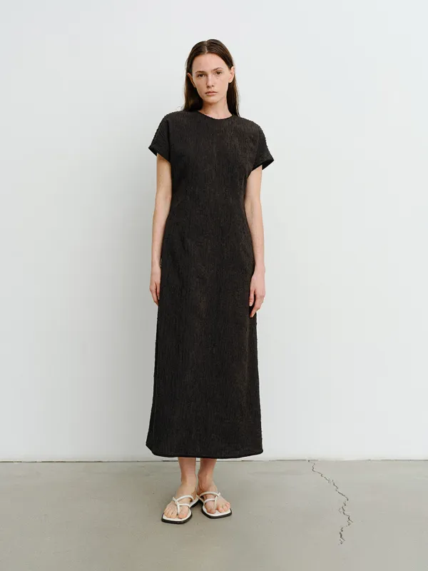 TVR JACQUARD STRETCH DRESS_BLACK