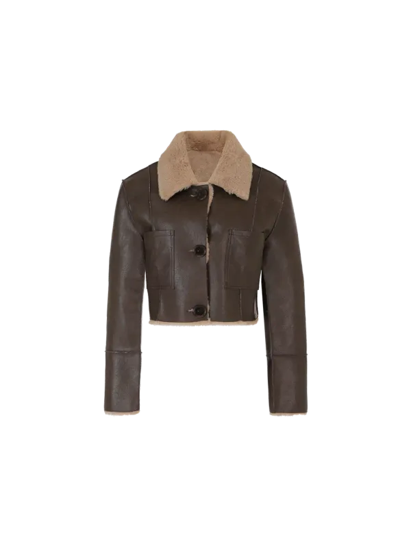 Short reversible leather mustang (Brown)