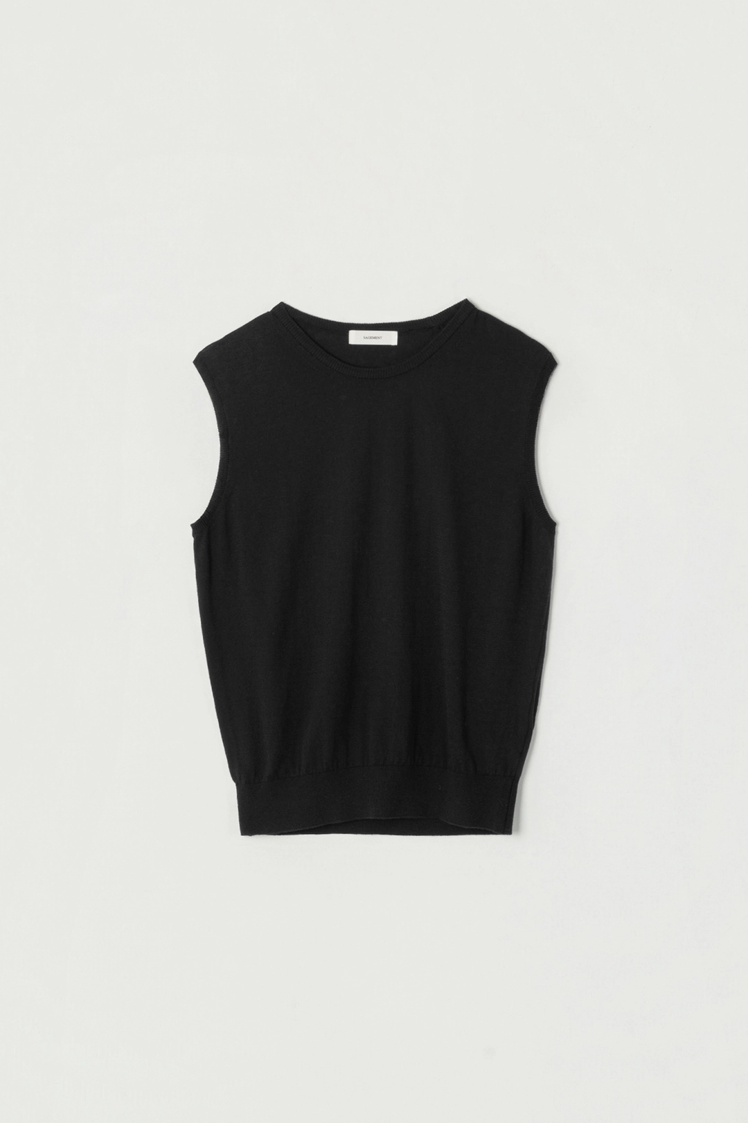 세이지먼트 CLARA COTTON SILK VEST_BLACK 상품 이미지 1