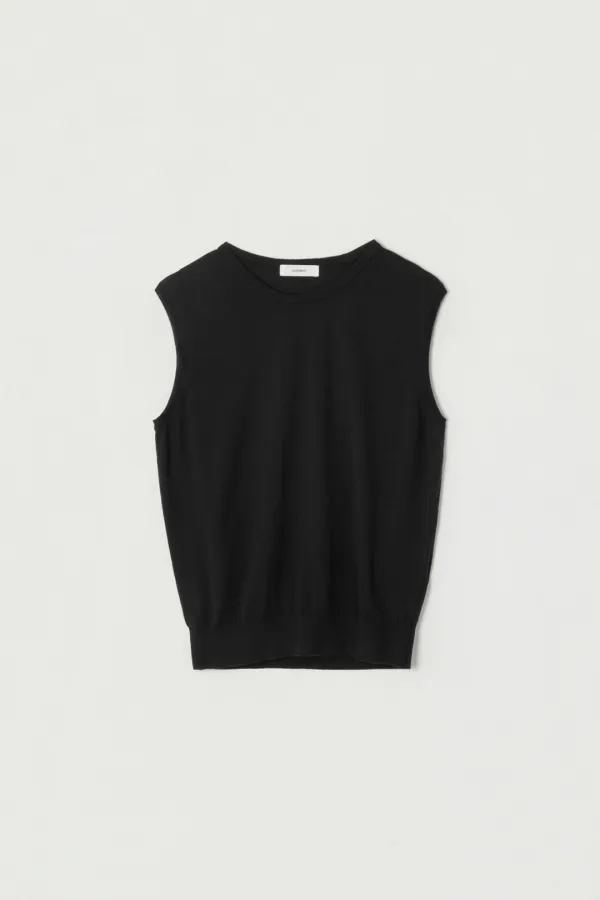 CLARA COTTON SILK VEST_BLACK