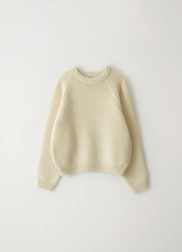 U-neck knitted sweater (Ivory)