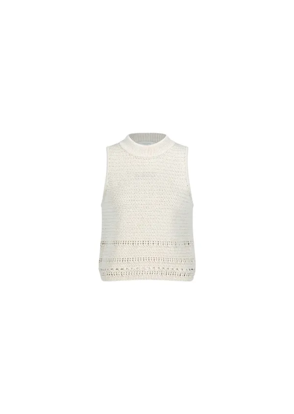 Crochet Knit Vest, Beige