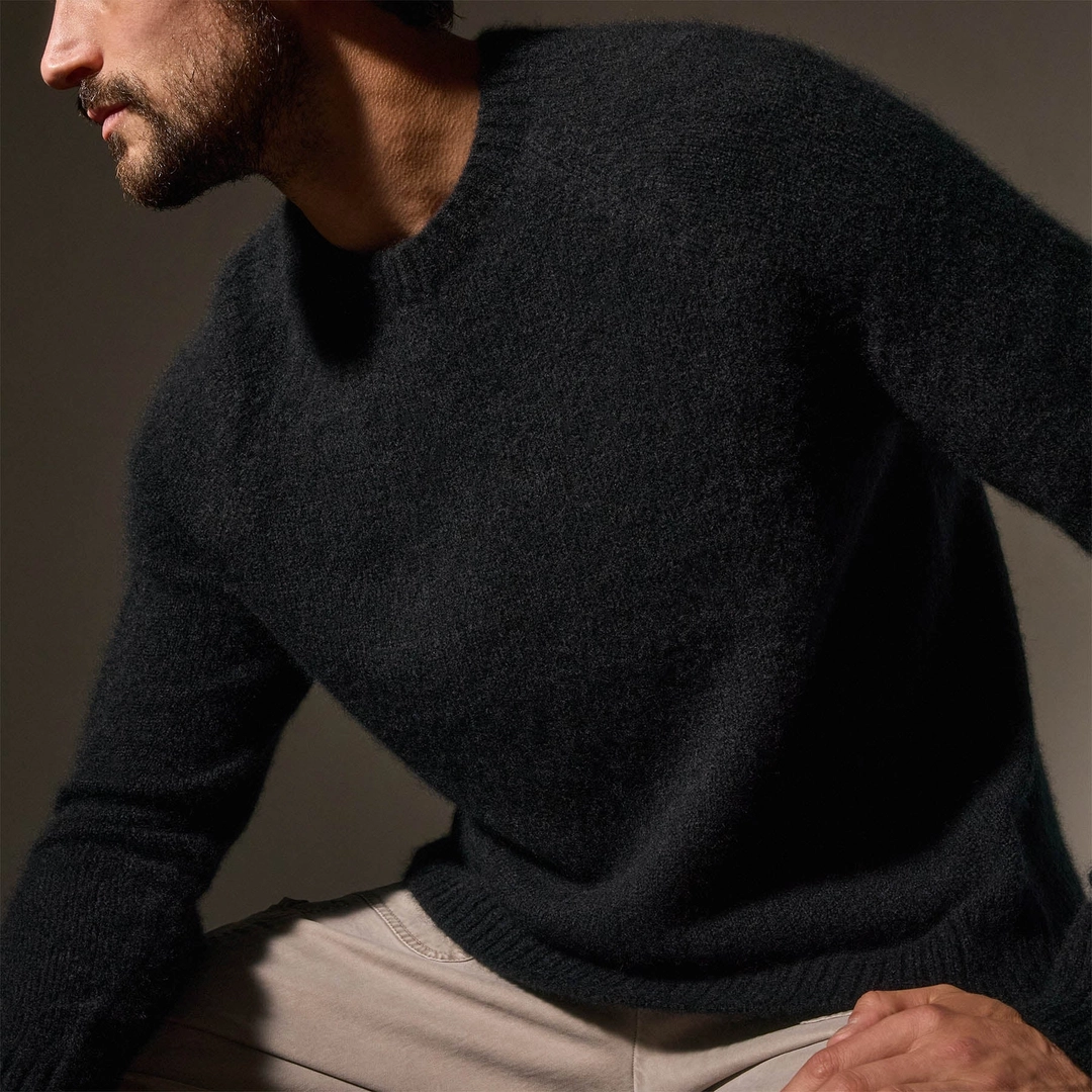 제임스펄스 Lightweight Textured Cashmere Crew - True Black 상품 이미지 2