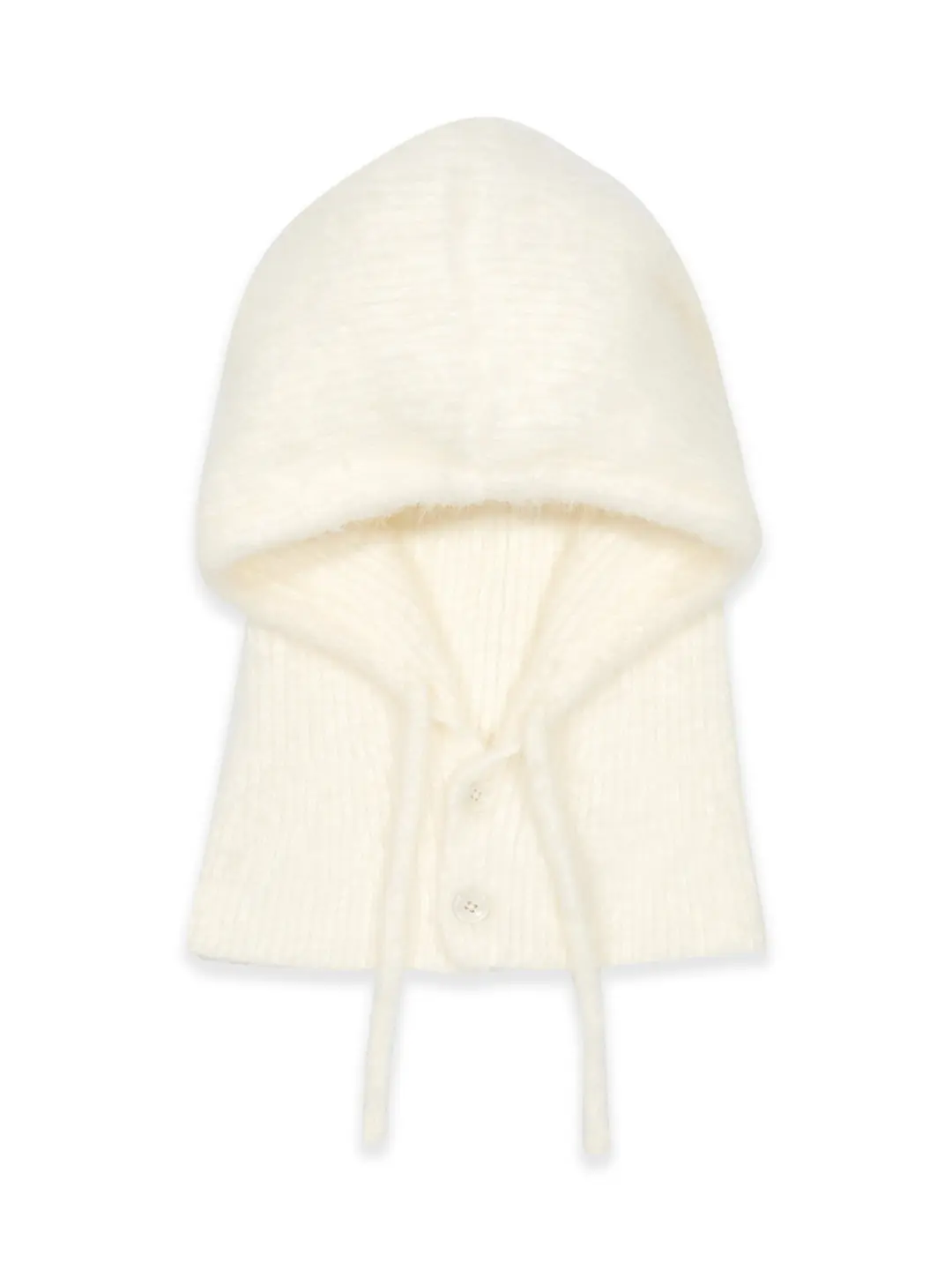 마가린핑거스 FLUFFY BUTTON BALACLAVA (IVORY) 상품 이미지 1