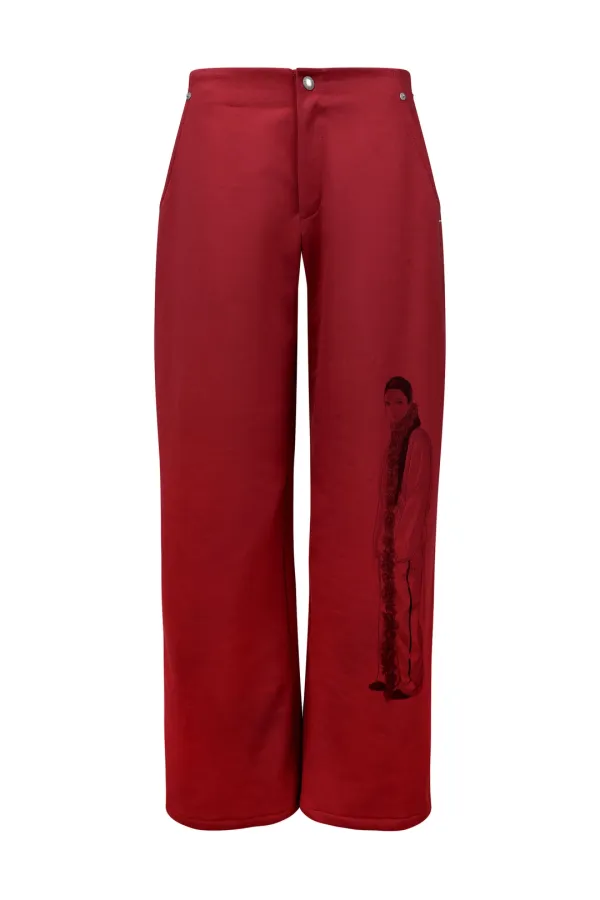 DRAWING SWEAT PANTS (UNISEX) RED