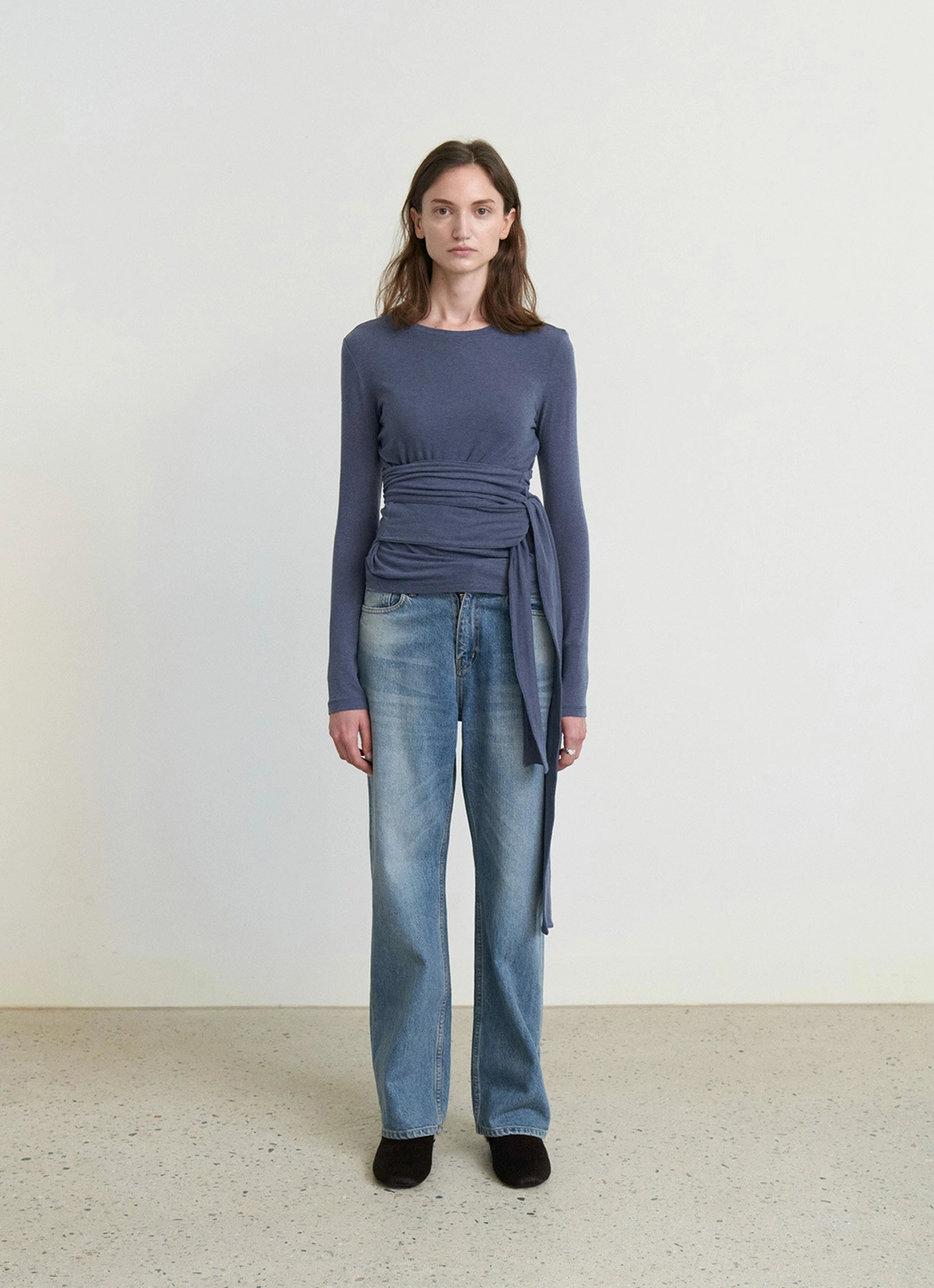 스텝어라운드 Waist wrap round wool t-shirts_M/BLUE 상품 이미지 2