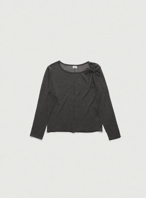 Linen Two-Way String Knit Top_Charcoal