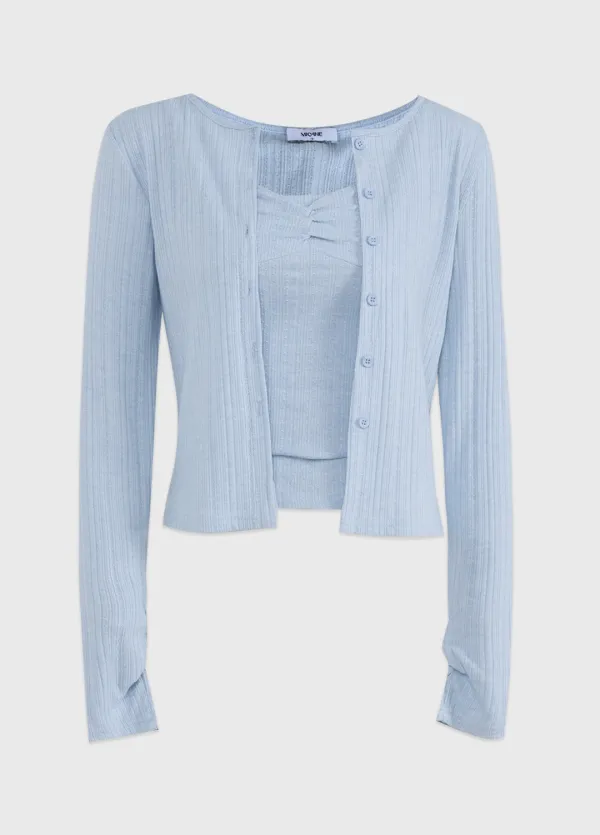  [44-120]  Azura Stripe Cardigan-Sleeveless Set Up  아주라 스트라이프 가디건-슬리브리스 셋업 (봄-여름-데일리룩-데이트룩-나들이룩-출근룩-캠퍼스룩-스트라이프-다이마루-슬림핏-셋업-자체제작) 