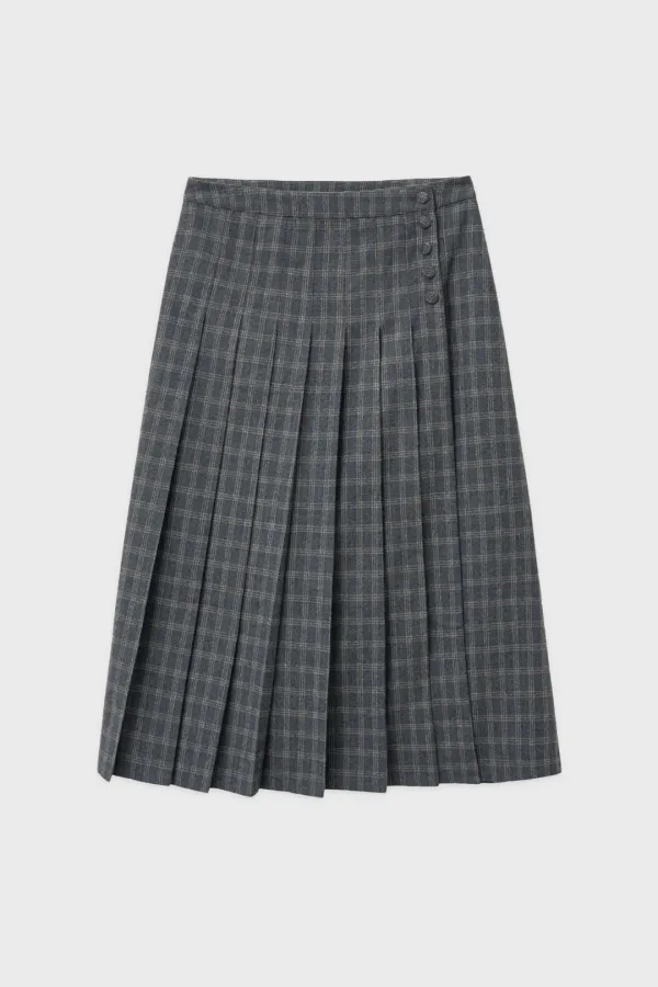 SN Pleated Wrap Skirt (Grey)