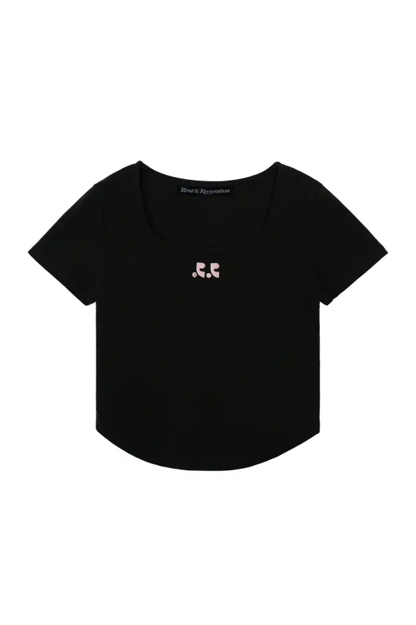 RR SQUARE NECK TOP - BLACK