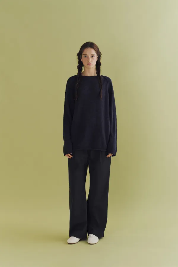 Bailey boat neck sheer knit (navy)