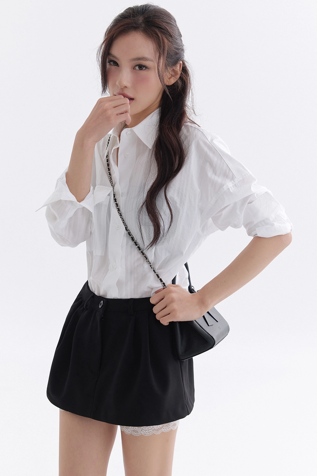 더티스 Lace Layer Mini Skirt (Black) 상품 이미지 3