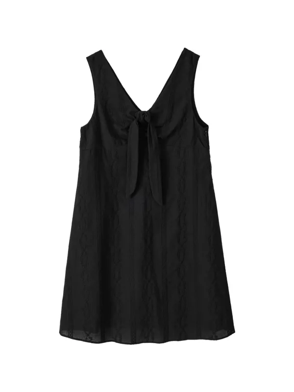 Hampton Ribbon Mini Dress_ Black
