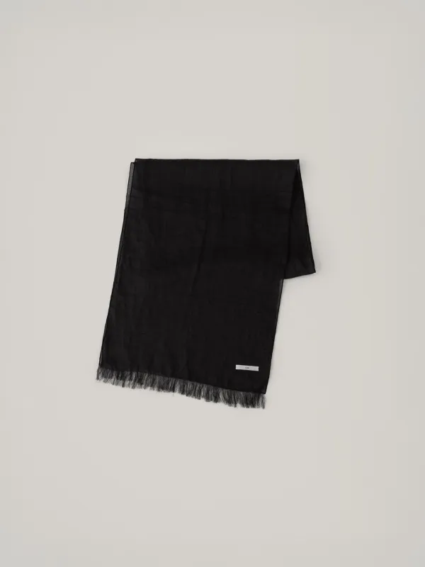 Sheer Linen Scarf - Black
