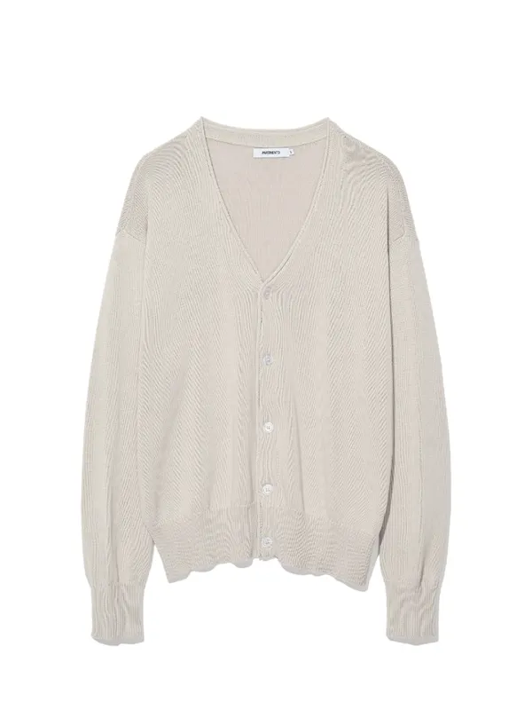 V Neck Knit Cardigan_Beige