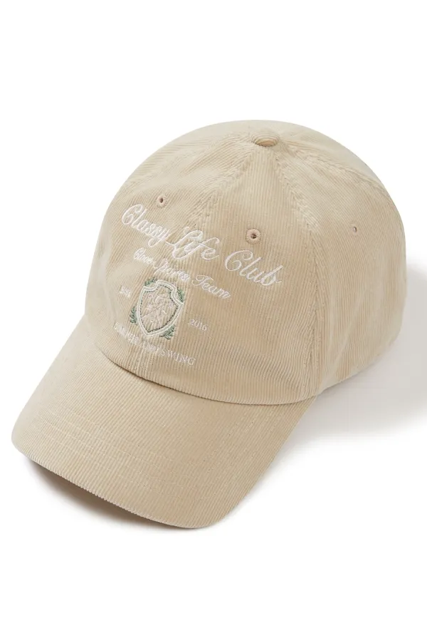 [24FW clove] Lettering Corduroy Ball Cap (Beige)
