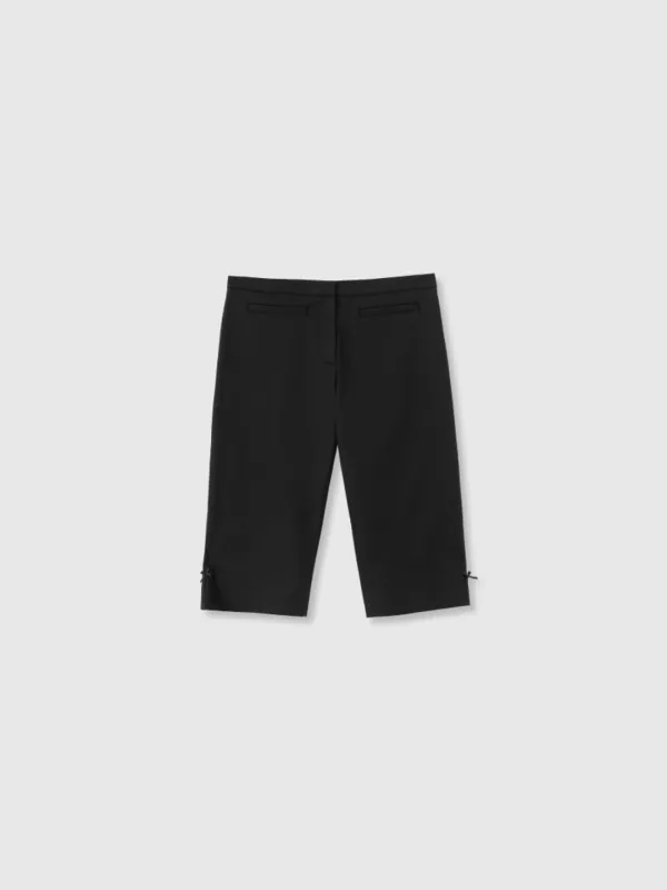Ribbon capri pants (Black)