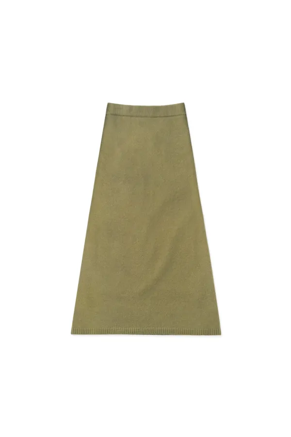 Raccoon knit skirt_olive