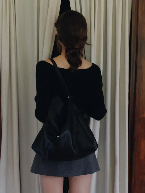 Marais Leather Shoulder Bag-Maxi