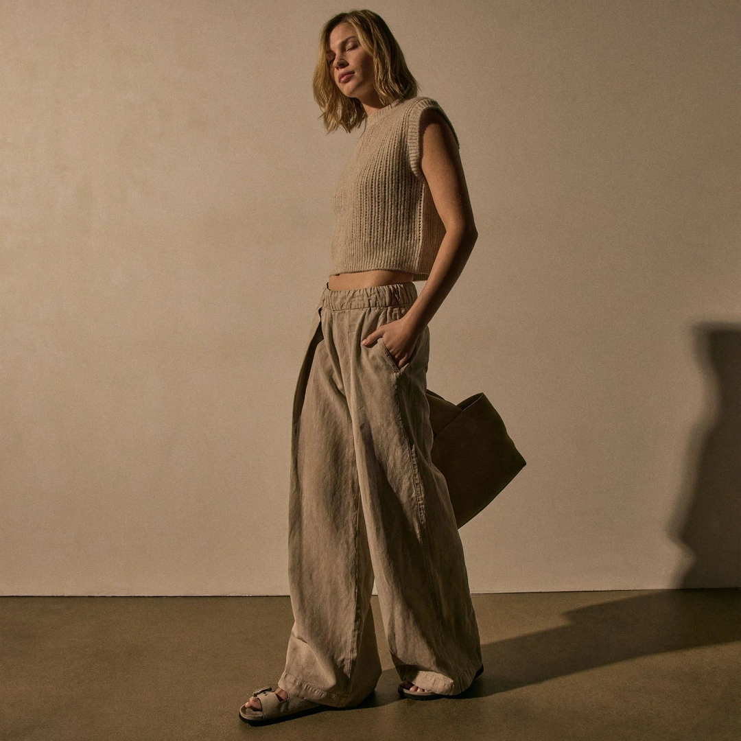 제임스펄스 Soft Pleat Wide Leg Pant - Grout Pigment 상품 이미지 1