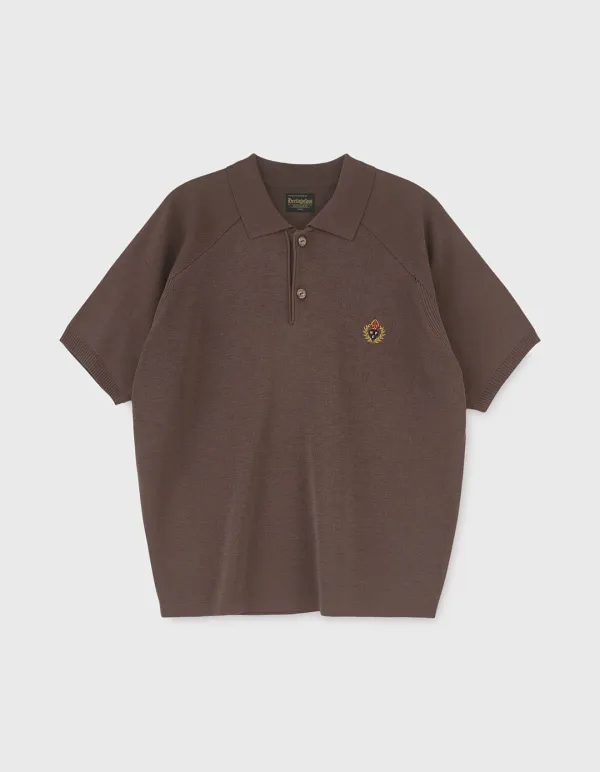 CREST RAGLAN POLO SHIRT / Brown