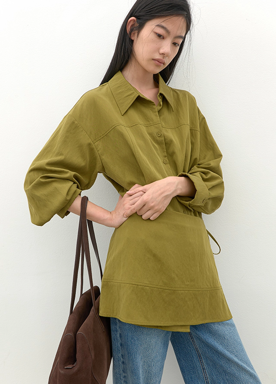 아뜰리에 나인 (BL-4434)CREASED SKIRT LAYERED BLOUSE S 상품 이미지 2