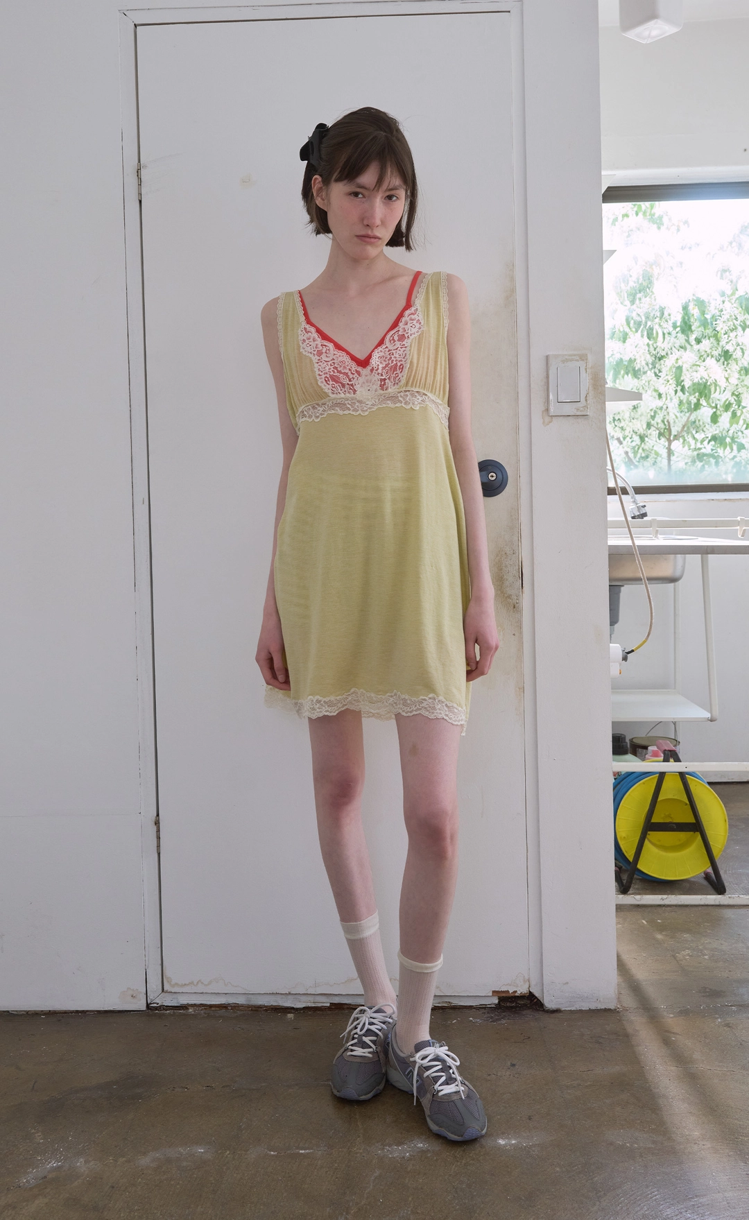 노컨텐츠 382. Delicate Lace Dress _ Yellow 상품 이미지 1