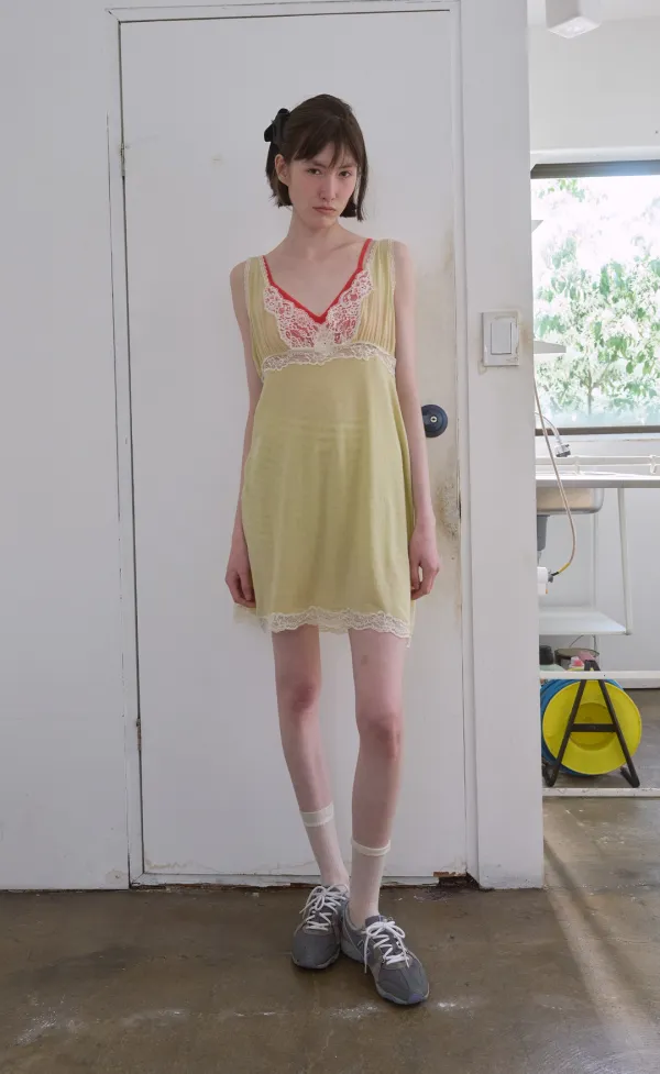 382. Delicate Lace Dress _ Yellow