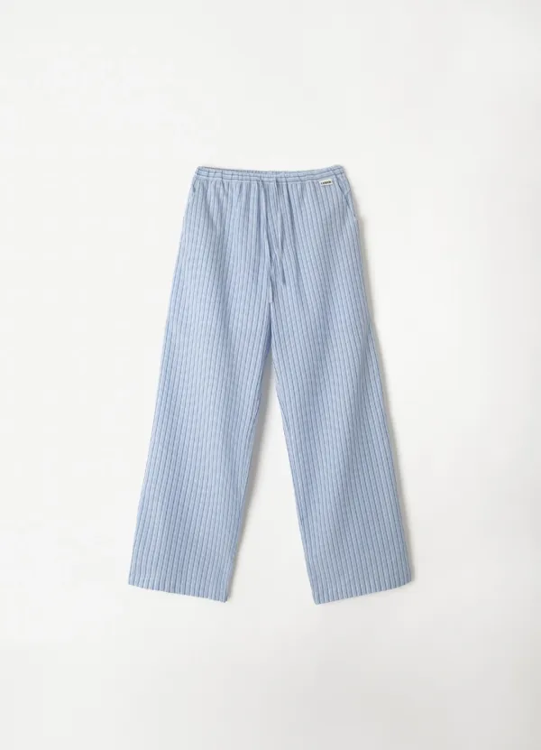 Light Washed Stripe Pants - Blue Stripe
