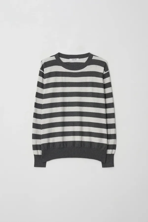 Cotton Stripe Round Knit