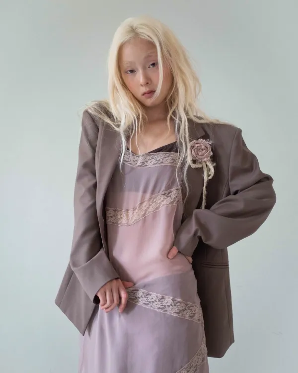 [2차] flétta Romantic Waisted Jacket_Dusty Rose