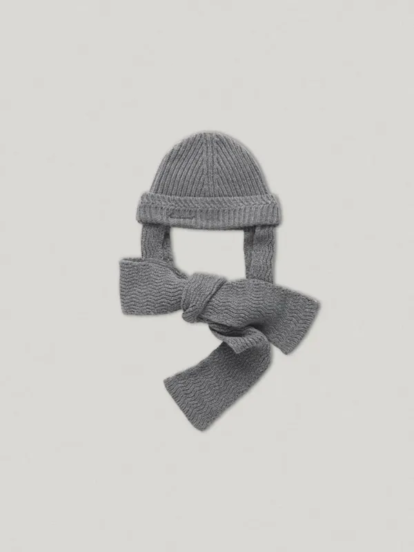 Isidore Knit Scarf Hat Gray