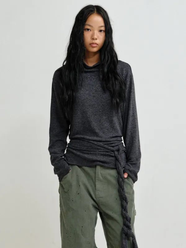 [PLZPROJECT] SIDE LAB LONG SLEEVE, CHARCOAL